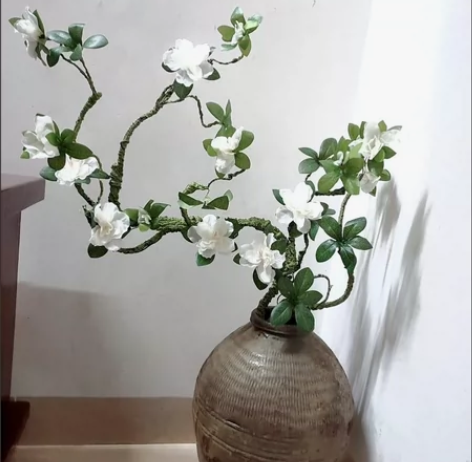 立体仿真杜鹃花绢布假花易打理客厅桌面插花装...