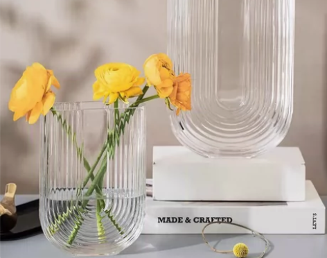 清仓包邮|北欧玻璃玻璃花瓶透明U形摆件创意...