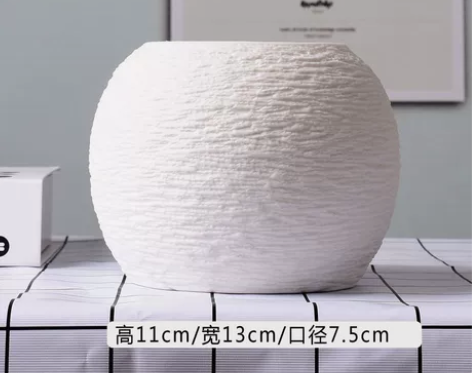满天星干花插花简约陶瓷花瓶装饰品摆件客厅水...