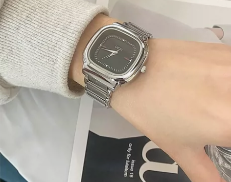 歌迪GEDI新款不锈钢石英手表中性方形大盘...