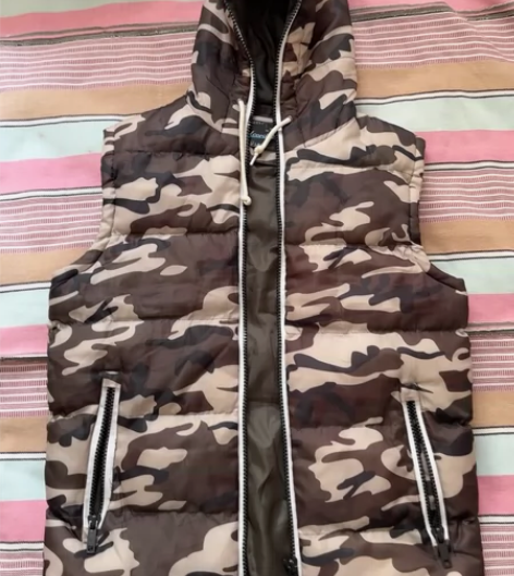 迷彩棉服马甲短款外套男  L码 衣长59