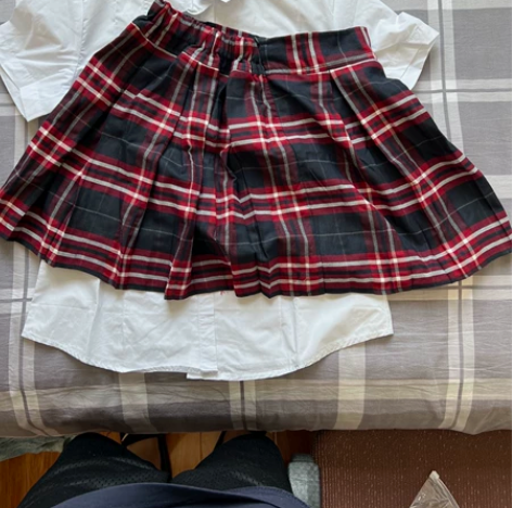 学生服 校园格子裙白衬衫毕业典礼穿过一次 ...