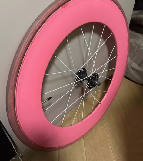 自用死飞前轮，88碳，罕见粉色，无硬伤，少...