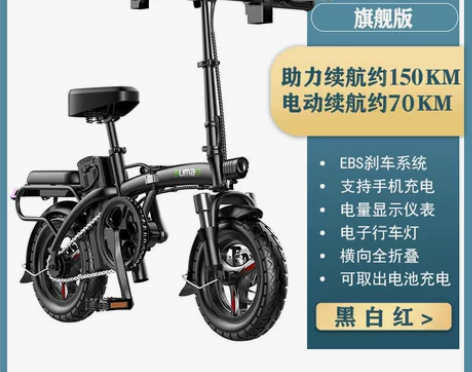 【狂欢价】德国名顶折叠电动自行车小型电动车...