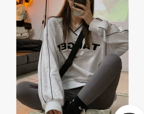 財哥不熬夜灰色棒球卫衣女春秋薄款2021年...