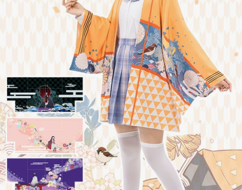 喵屋小铺鬼灭之刃cos服羽织蝴蝶忍善逸炭治...