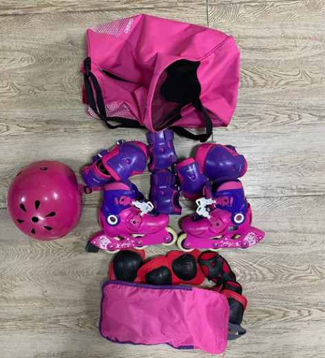 oxelo儿童滑轮，迪卡农原货，护具齐全武...