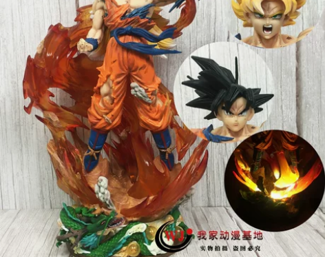 七龙珠超级赛亚人LS超三孙悟空手办三头雕发...