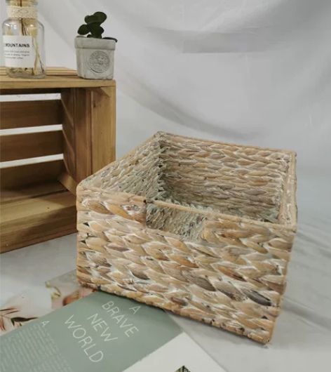 做旧色编织筐储物篮守旧原宿风白色储物篮 尺...