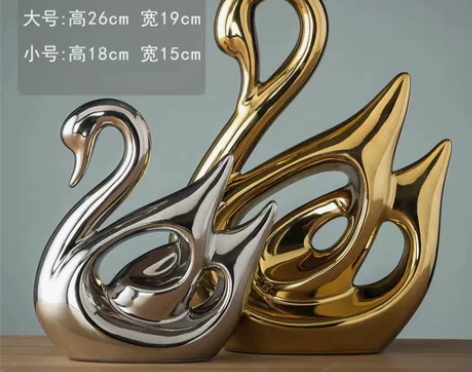 家居简约轻奢装饰品创意金色小摆件现代电视红...