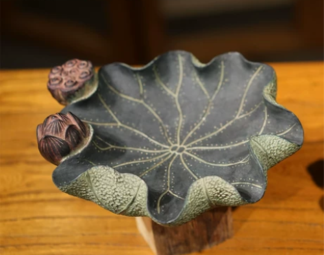 匠心坊荷塘月色烟灰缸摆件家居书房办公室酒店...