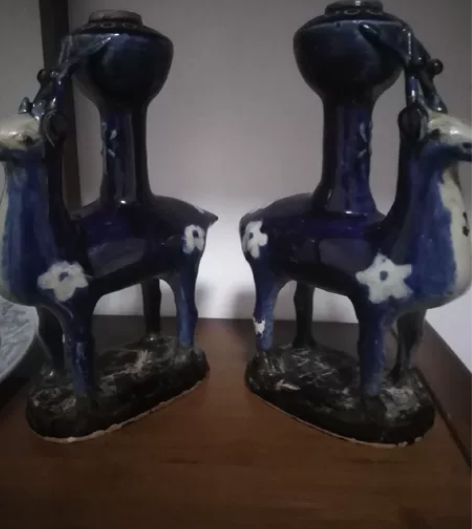 清代磁州窑亦政堂官家鹿灯高25厘米 感兴趣...