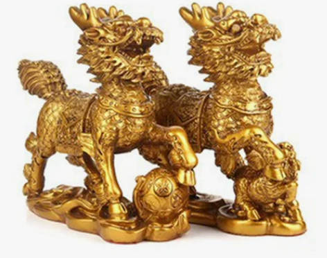 ?仿纯铜麒麟摆件一对大号风水火麒麟卧室客厅...