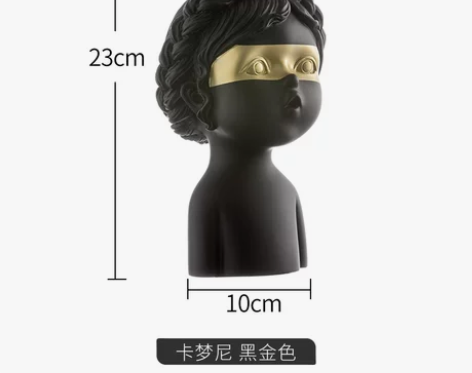 ?北欧艺术创意装饰人像雕塑工艺品酒柜玄关电...