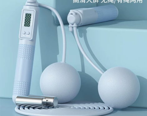 无绳跳绳健身减肥运动专用重力款计数款负重球...