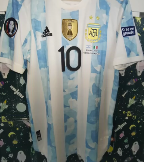 阿根廷球员版，欧美杯夺冠战袍。黄金m码，全...