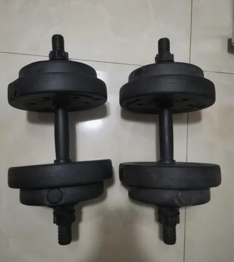 出售吃灰哑铃一对，品牌朗威 包胶环保哑铃男...