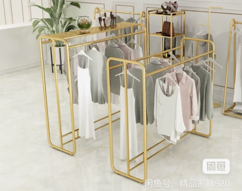 服装店中岛架落地展示架男女装童装双排货架铁...