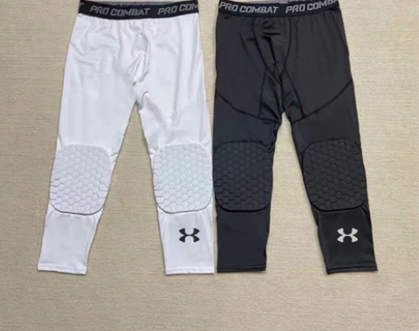 篮球七分裤 篮球七分裤护膝男蜂窝防撞一体紧...