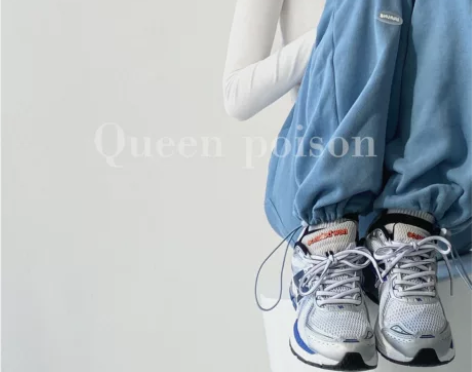 欧美潮酷字母贴标运动裤女春秋季宽松抽绳直筒...