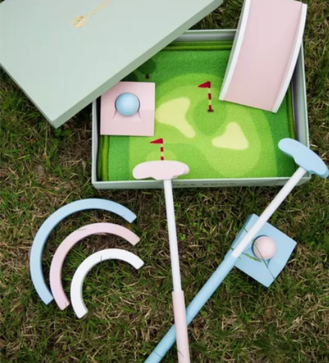 ?爱升儿童高尔夫球玩具木制套装室内男孩女孩...