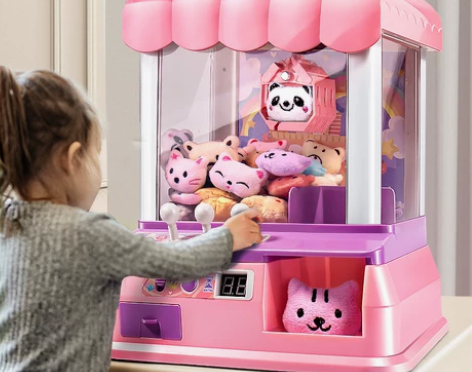 儿童抓娃娃机小型家用迷你夹公仔女孩大号投币...