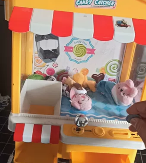 抓娃娃游戏机小型迷你夹娃娃投币玩具糖果儿童...