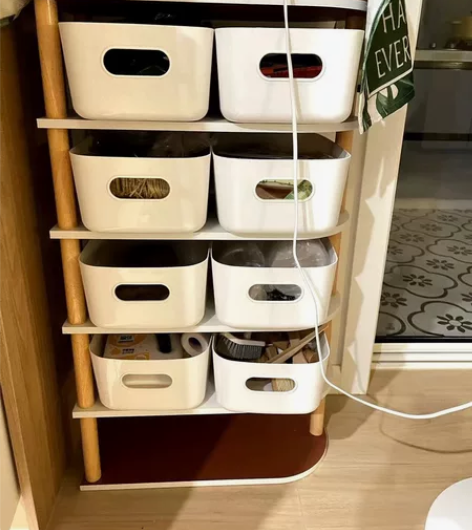 清仓8元三个收纳筐桌面收纳盒家用化妆品置物...