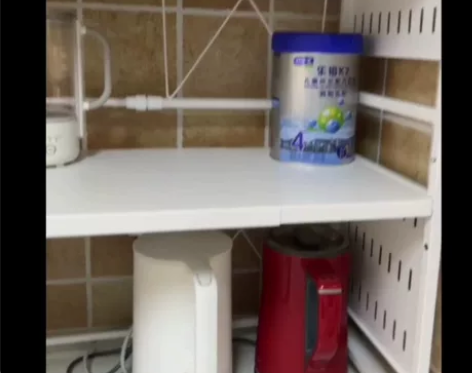 佳帮手微波炉厨房置物架可伸缩多功能洞洞板收...