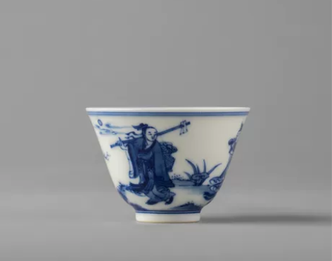 觀如堂.青花二仙雅心杯 容量55ml 质感...