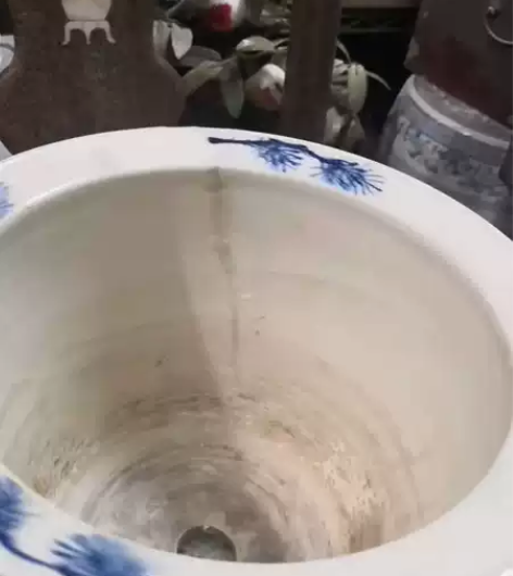 #粉丝福利# 民国青花松鹤花盆！带底款如合...