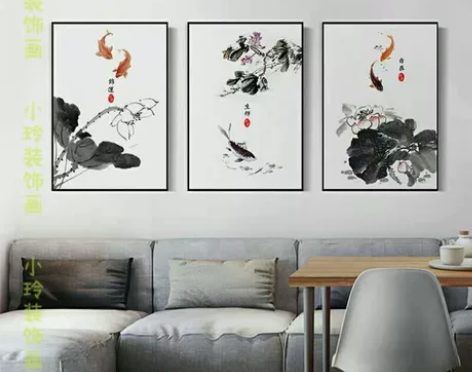 新中式客厅装饰画现代简约沙发背景墙挂画寓意...