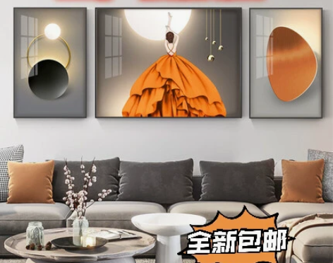 ??工厂定制??客厅装饰画沙发背景墙画三联...