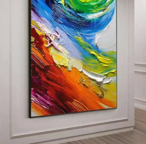 客厅手绘抽象装饰画玄关走廊过道挂画大幅现代...