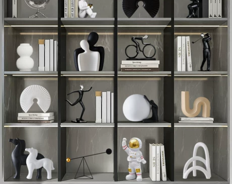 简约现代2023新款客厅展示柜黑白色酒柜装...