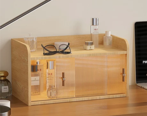 桌面置物架收纳柜化妆品收纳盒亚克力透明柜子...