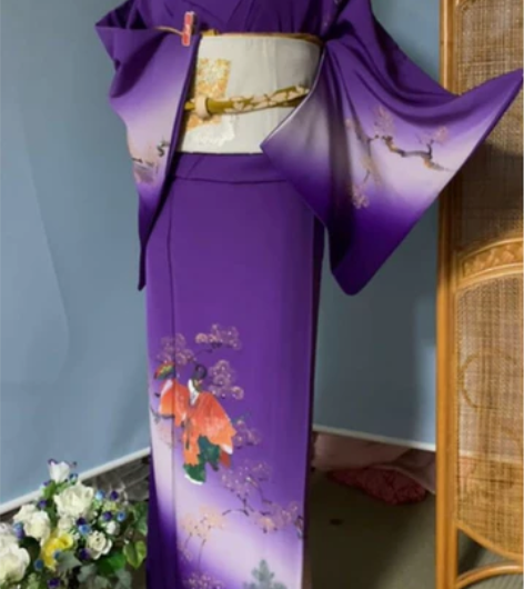 日本艺能者 作家物 手绘 蚕丝正绢真丝和服...