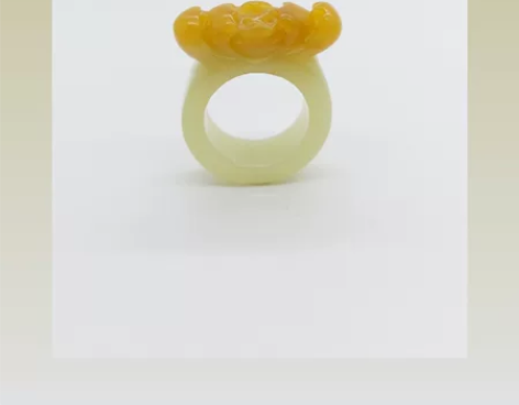 16mm?六月花神荷花手工雕刻岫玉戒指花料...