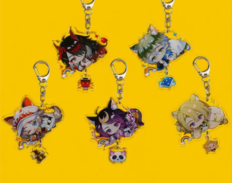 彩虹周边蜗喵luxiem彩虹社夹层钥匙扣小吊