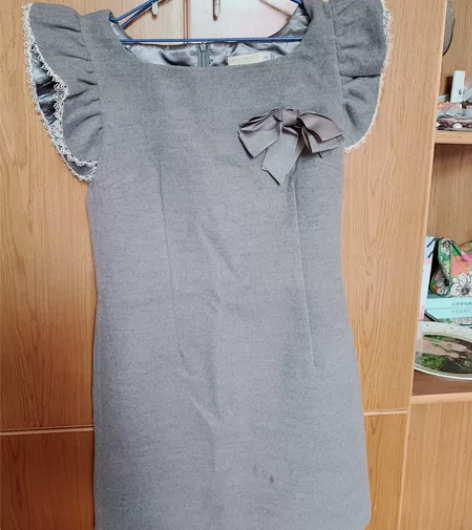 格子毛呢名媛蝴蝶结领显瘦无袖背心秋冬 裙型...