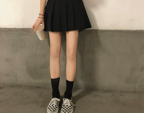 橘子酱yo百褶裙短裙高腰a字少女学院风防走...