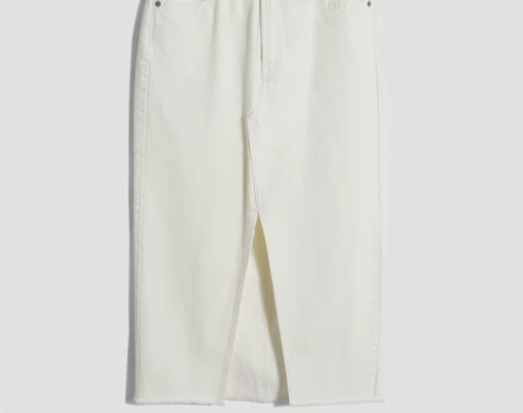 Gap女装纯棉牛仔修身做旧开衩铅笔裙 20...