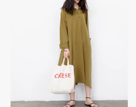 KNgs 春季复古日系学院风宽松纯棉圆领长...