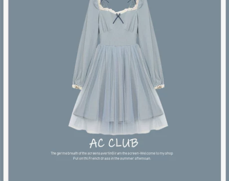 轻奢设计感裙子森系超仙百搭蝴蝶结小个子甜美...