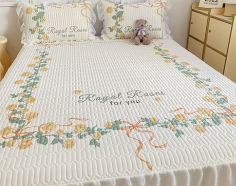 带床裙的！ins风仙女小清新碎花乳胶席套件...