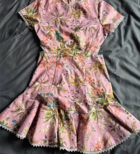 【全新】田园风小清新复古樱桃棉质连衣裙 裙...