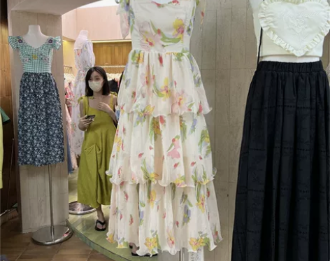 COMMONZHANG 田园风碎花连衣裙2...