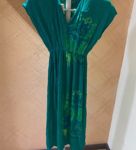 民族风女装夏装新款宽松大码棉麻连衣裙印花短...