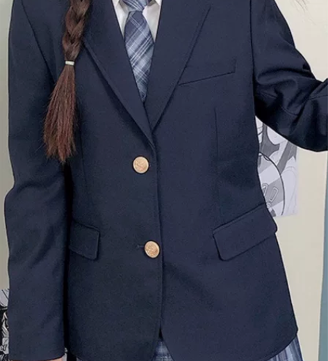 原创jk制服裙正版西装垫肩外套春秋季新款学...