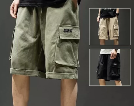 工装短裤男士夏季外穿薄款潮流宽松潮牌ins...